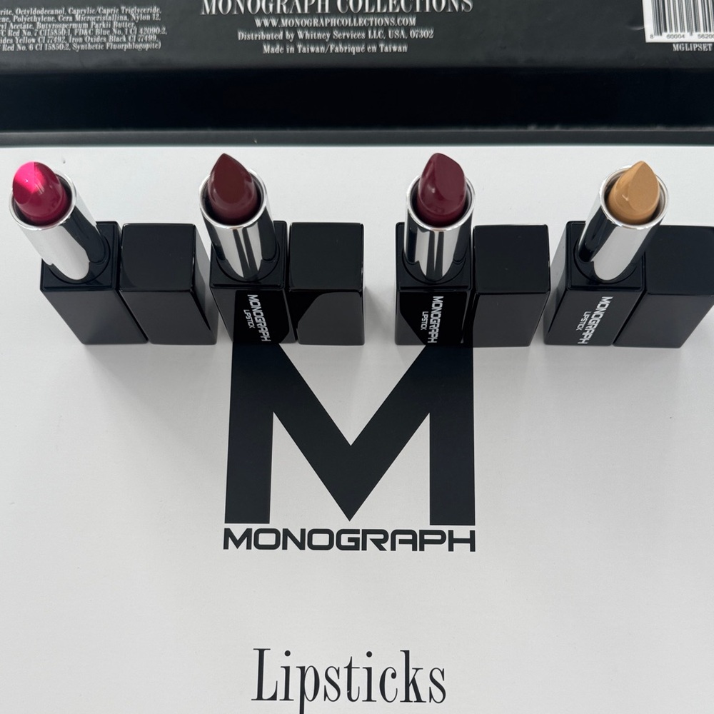 Artis Monograph Set of 4 Full-Size Lipsticks, Romantic, Hush, Roar, Glow - New